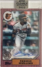 Cedric Mullins 2022 Topps Clearly Authentic 1987 Topps Autographs Red, 25/50.