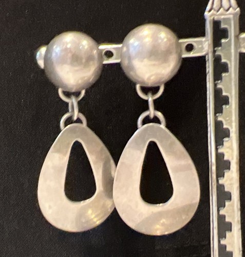 Native Indian Handmade Sterling Silver Dangle Earrings Artie Yellowhorse 7.8g