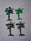 Vintage Rel Marx Style Tree Lot of 4 Green and Brown Western Playsets