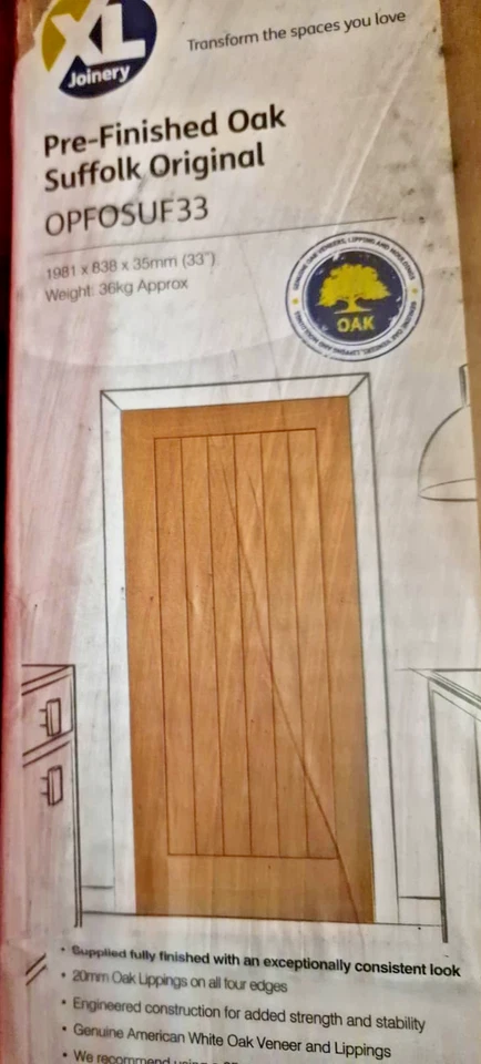 Internal Door Oak Pre-Finished Suffolk Original 1981 x 838 x 35mm (33") - Image 2 of 4