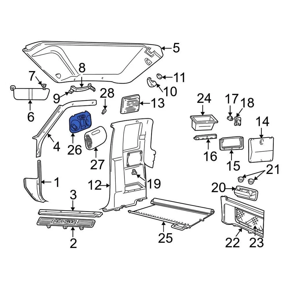 For Ford Ranger 2004-2011 Ford 4L5Z13776AA Dome Light Foto 3 de 3