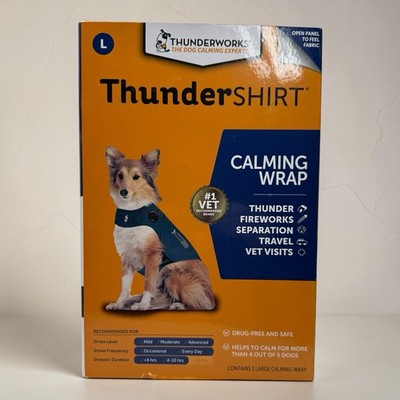 ThunderShirt Dog Anxiety Relief Calming Wrap Large Heather Gray Loud Noises
