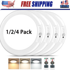Rechargeable Motion Sensor Ceiling Light W/Remote Battery Powered Wireless 1/2/4