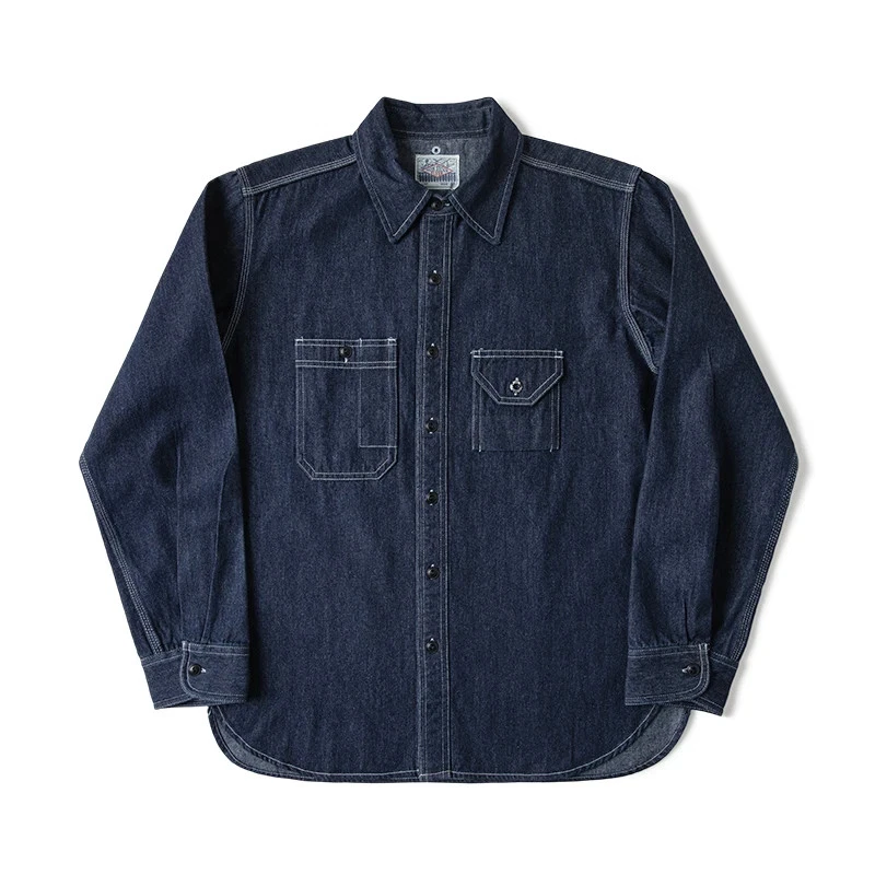 Men’s Red Label Premium Faded Denim Cotton Jean Button Up Slim Fit Jacket