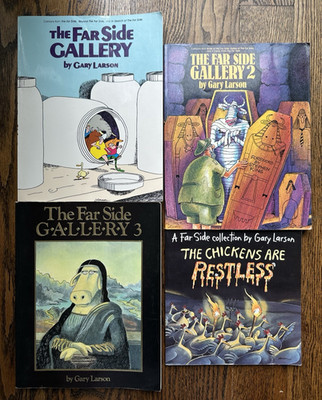 The Far Side Gallery 1 2 3 + The Chickens are Restless Lot of 4 Books