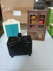 Doll house furniture  black stove  and miscellaneous cabinets set 3 pcs — photo 2