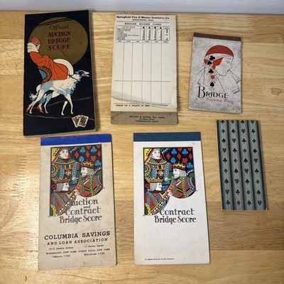 Vintage Contract Auction Bridge Score Pad & Tally Cards Lot 1960s Unused Sheets