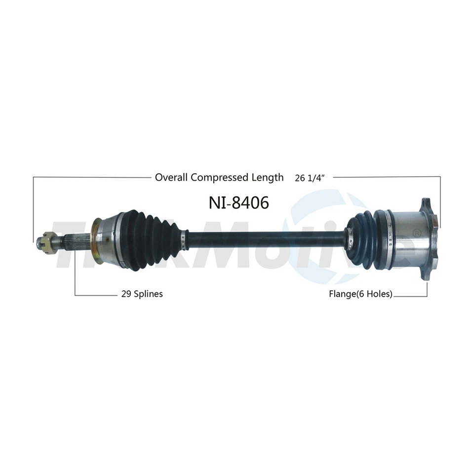 TrakMotive Rear Left Rear Right CV Axle Shaft 2x for 2002 till 2006 Infiniti Q45 - Image 3 of 3