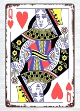 reproductions wall plaque Queen Of Hearts Card metal tin sign