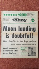 MOON LANDING IS DOUBTFUL Apollo 15 , newspaper, July 27, 1971