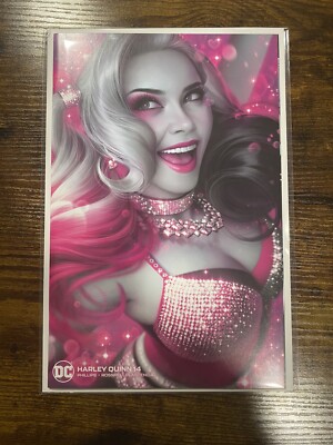 HARLEY QUINN #14 * NM+ * WARREN LOUW BLACK & PINK MINIMAL TRADE VARIANT VIRGIN