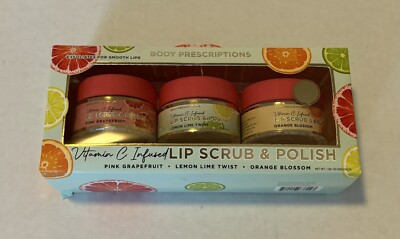 Body Prescriptions Lip Scrub & Polish, Vit C Infused, Set of 3, 1.06 ounces each