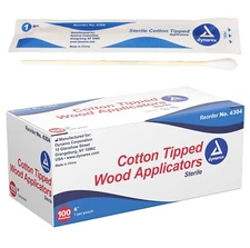 Dynarex Medical Cotton Tipped Applicators 6" Box of 100 Pouches, 1 per Pouch