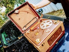 Vintage Webcor Model 210-10 Reel To Reel Player Recorder & Mike Tested & Working