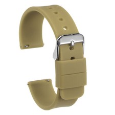 Silicone Watch Band 12mm Quick Release Soft Rubber Watch Strap, Light Yellow