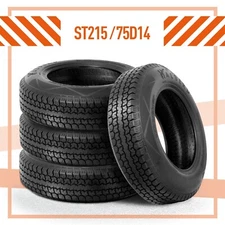 Set 4 6Ply ST215/75D14 Trailer Tires ST 215 75 14 Boat Cargo RV Tire Heavy Duty