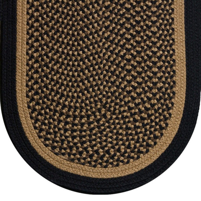 BLACK, BROWN, CAMEL COUNTRY BRAIDED AREA RUG & RUNNER MANY SIZES