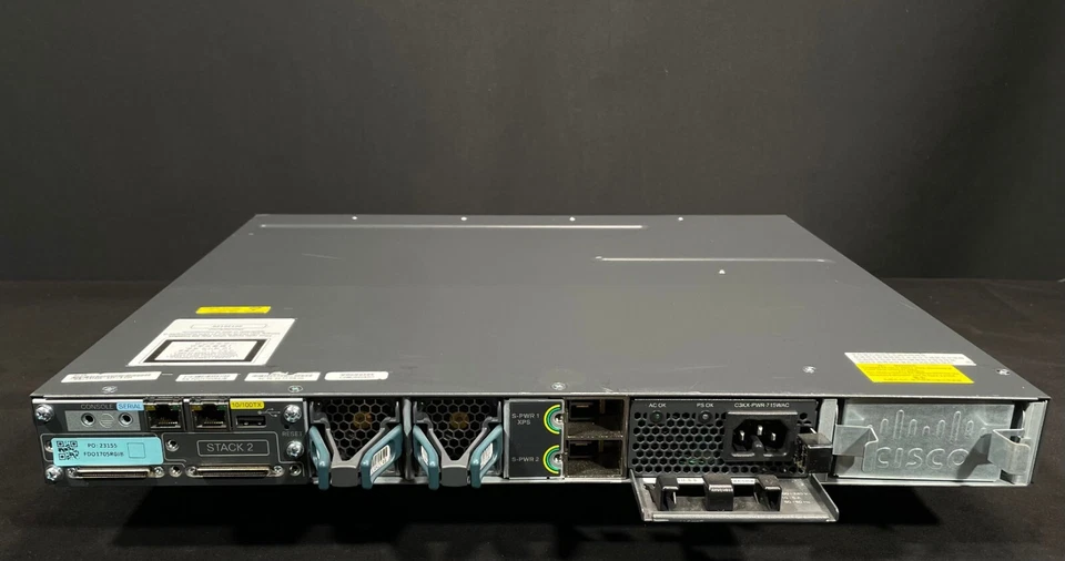 Cisco WS-C3750X-24P-S 24 Port PoE Gigabit Switch - Same Day Shipping - Image 4 of 4