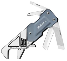 NexTool W1 Adjustable Wrench With Blue Aluminum Handles Screwdrivers File Blade
