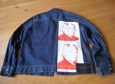 Calvin Klein x Andy Warhol Jeansjacke Blau Herren XL Self Portrait BESCHREIBUNG LESEN!