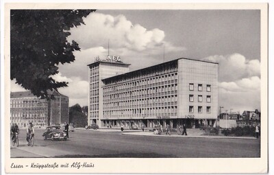 Essen 1955: AEG High-Rise in Kruppstraße built around 1950, SW-Map used