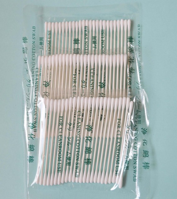 100 Mini Round Gun Tip Double Point Cleaning Cotton Swab For Printer 15