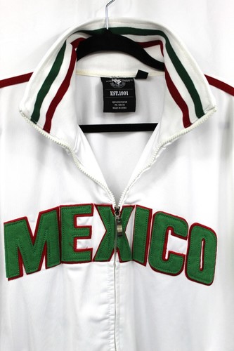 Victorious Urban Couture "MEXICO" Track Jacket White Red Green Band Men's Sz XL - Picture 3 of 5