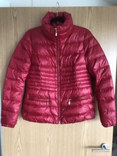Rrp£945 Escada Winter Jacket Size 36, Uk 12 Deep Red