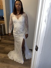 wedding dress size 10 long sleeve Lace