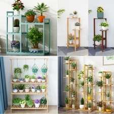 Bamboo Tall Plant Stand Flower Pot Holder Display Rack Shelf Home Garden Corner