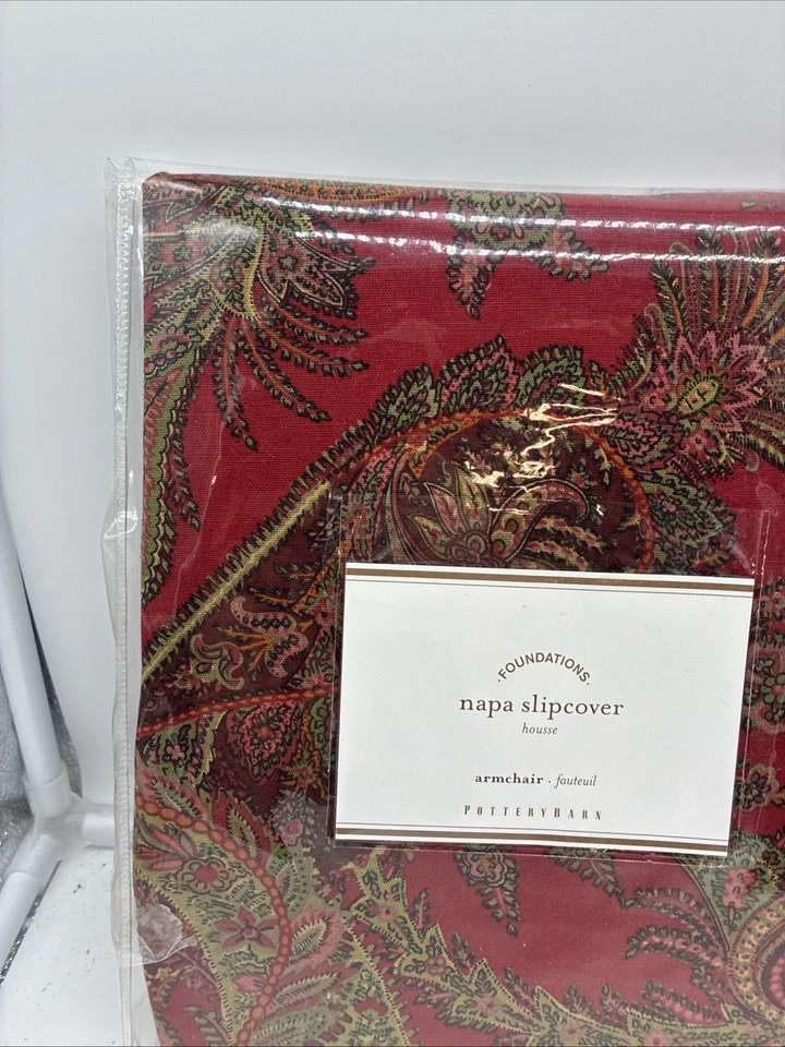 Armchair Napa Slipcover Red from Pottery Barn - Set Of 2 New In Original Package - Image 4 of 4