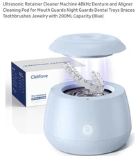 Ultrasonic Retainer Cleaner Machine 48kHz Denture and Aligner Cleaning Pod for