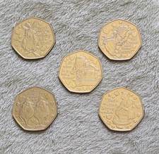 2021 Isle of Man Alice Through the Looking Glass 50p Coin Set BU Westminster