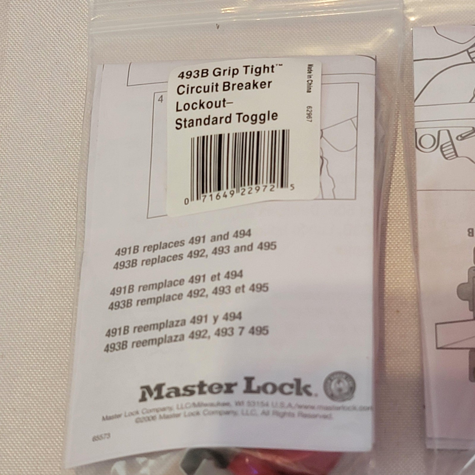 Standard Master Lock Master Lock 493B Grip Tight Circuit Breaker Lockout Standard Toggle 6 ...