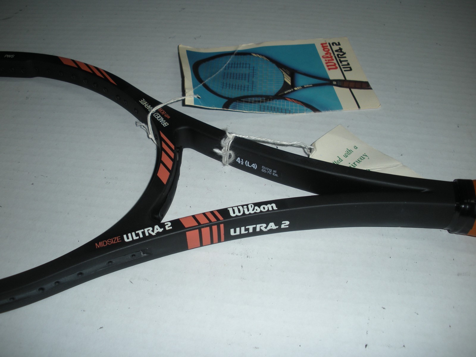 WILSON ULTRA 2 MIDSIZE BRAIDED GRAPHITE TENNIS RACQUET 4 1/2 ST.VINCENT ...
