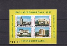 SA08c Romania 1987 INTEREUROPEANA - Modern Architecture mint minisheet