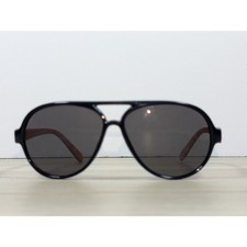 Kids Aviator Sunglasses Black Frame Red Temples Dog Logo Youth