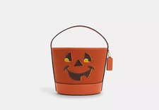 COACH Orange Trick Or Treat Bucket With Halloween Pumpkin In Regenerative Cotton