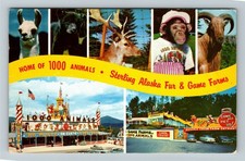 Ausable Chasm NY-New York, Sterling Alaska Fun & Game Farms, Vintage Postcard