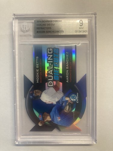 2014 Bowman Chrome Dual-ing Die Cut #DDC-BS Mookie Betts / Aaron Sanchez BGS 9