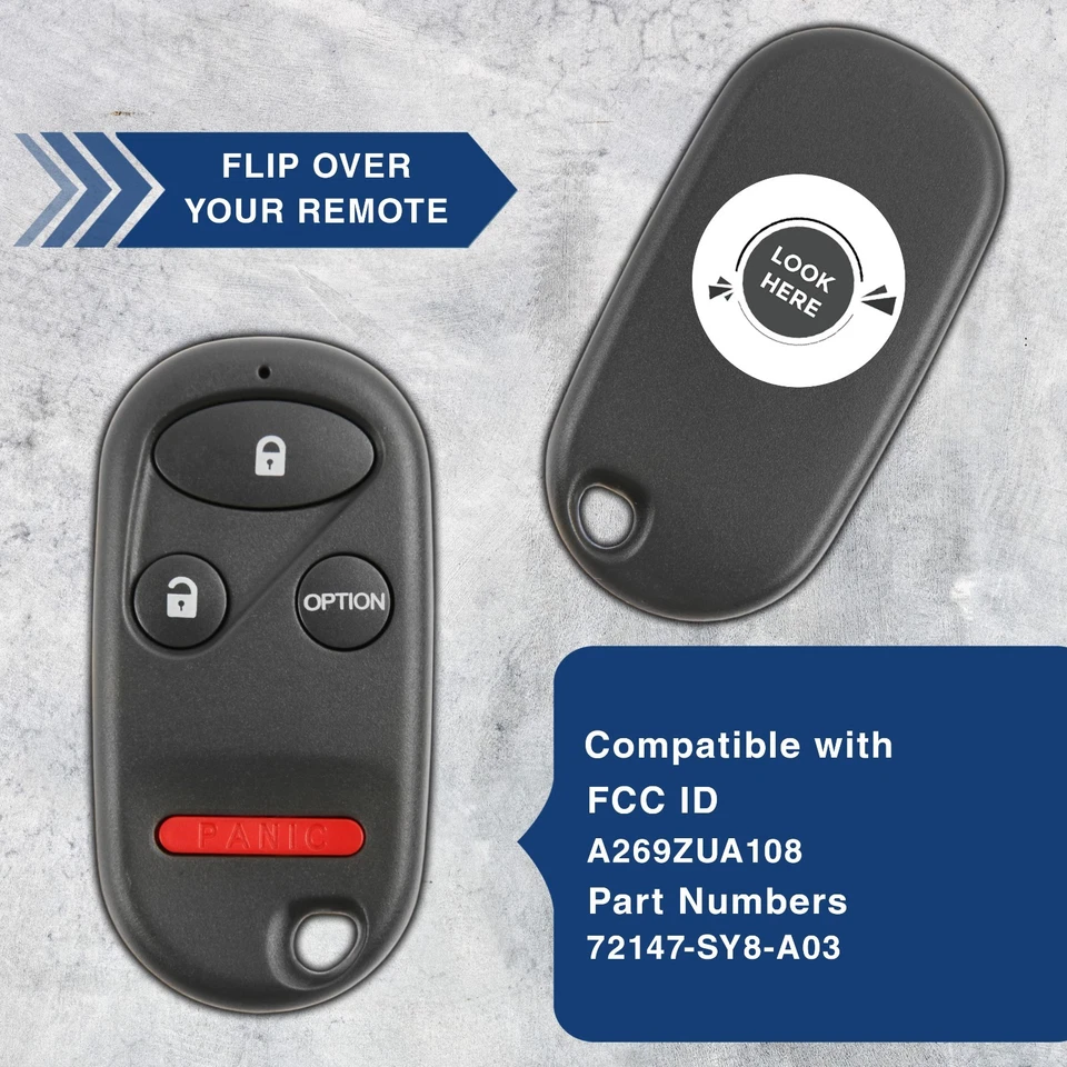 Key Fob Remote for 1996 1997 1998 1999 2000 2001 Acura Integra CL A269ZUA108 Foto 4 de 4