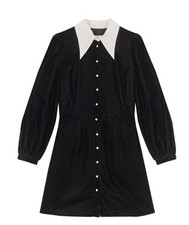 Jennifer Contrast Collar Velvet Mini Dress by Joanie Uk 24 RRP ÂŁ85 BNWT
