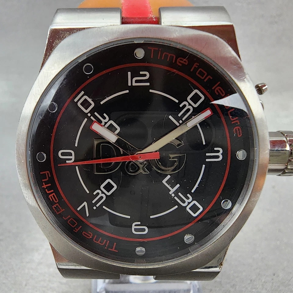 Dolce & Gabbana Zango Watch Men 41mm Black Dial Silver Tone Round New Battery - Image 2 of 4