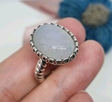 Genuine Pandora Chalcedony Forever my Friend Ring Size 54 💕Rare Discontinued 