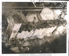 1970 Press Photo Fire - Grain Silos Tops Blown at Bunge Corp. in Destrehan