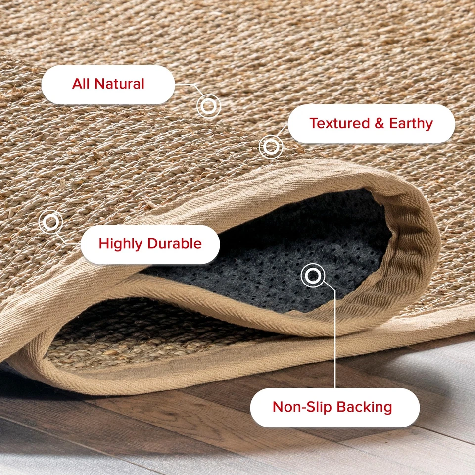 nuLOOM Elijah Farmhouse Seagrass Area Rug, 8' x 10', Beige - Image 4 of 4