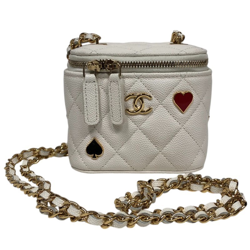 CHANEL Small White Vanity Bag with Gold Hardware - Pre-Owned Shoulder Bag for Women