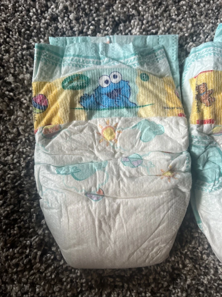 Lote 2 Set Diferentes Pañales Pampers Baby Dry 2007 Vintage Talla 2 Plaza Sésamo Foto 2 de 4