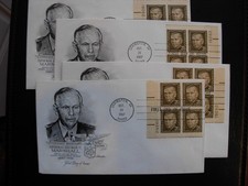 1289 George Marshall FDC - Matched Set Plate # Blocks Artmaster