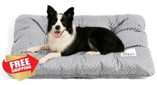 FUNNY FUZZY Dog Bed L Grey 41.7x28.3 Reversible Crate Mat